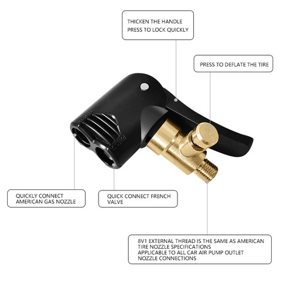 Auto Parts Car Tire Air Chuck Tyre Valve Adapter Inflatable Pump Valve Connector Tyre Inflator Clip