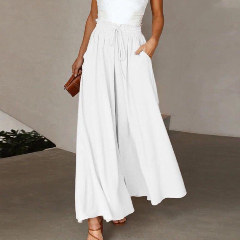 Casual Wide-Leg Cotton Linen Pants for Women - Slimming, Versatile, Plus Size, Spring/Summer Long Straight-Leg Design