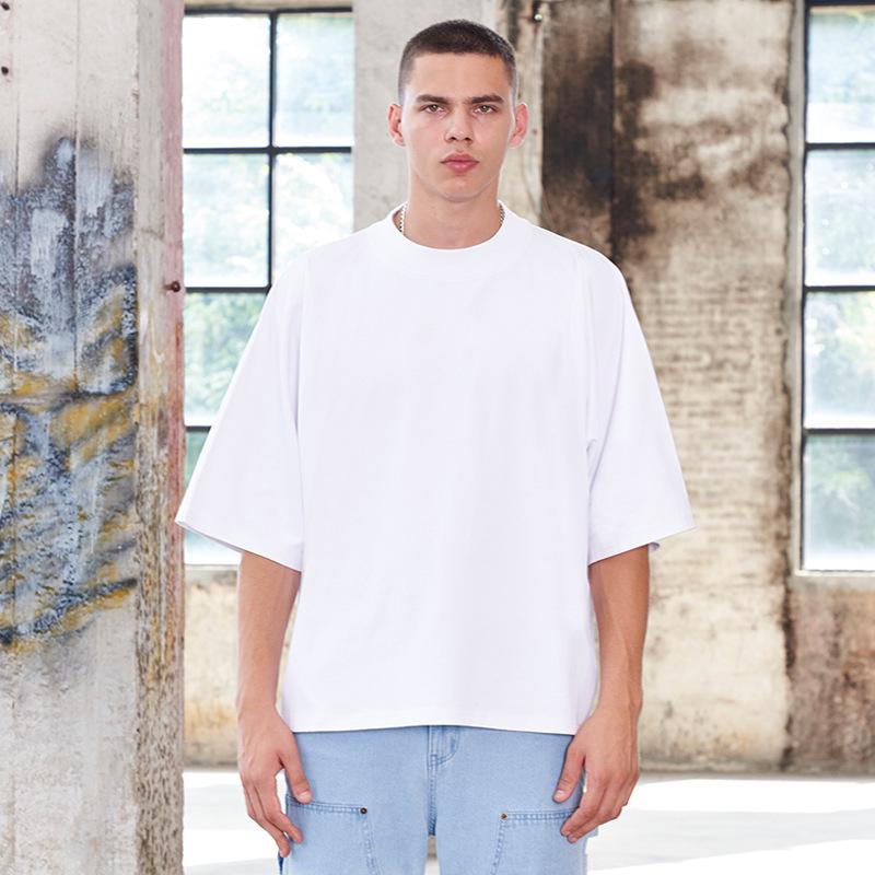 

Trendy Men s Heavyweight Pure Cotton Short-Sleeve Round Neck T-Shirt S (European size - runs large)