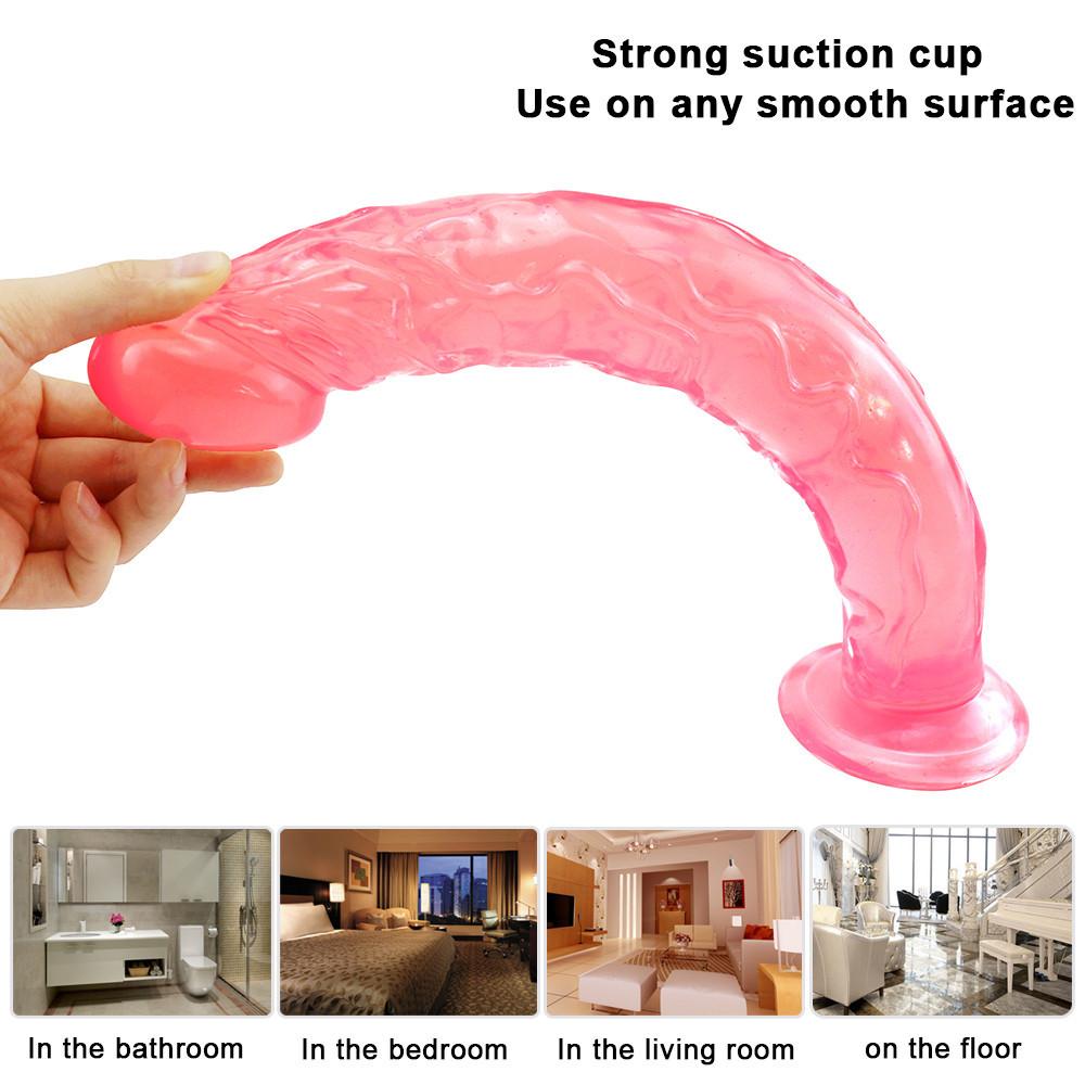 35cm Dildo Realistic Fake Dick with Simulated Penile Sucker for Women Mutual Masturbation Erogenous Sex Toys Adult Shop