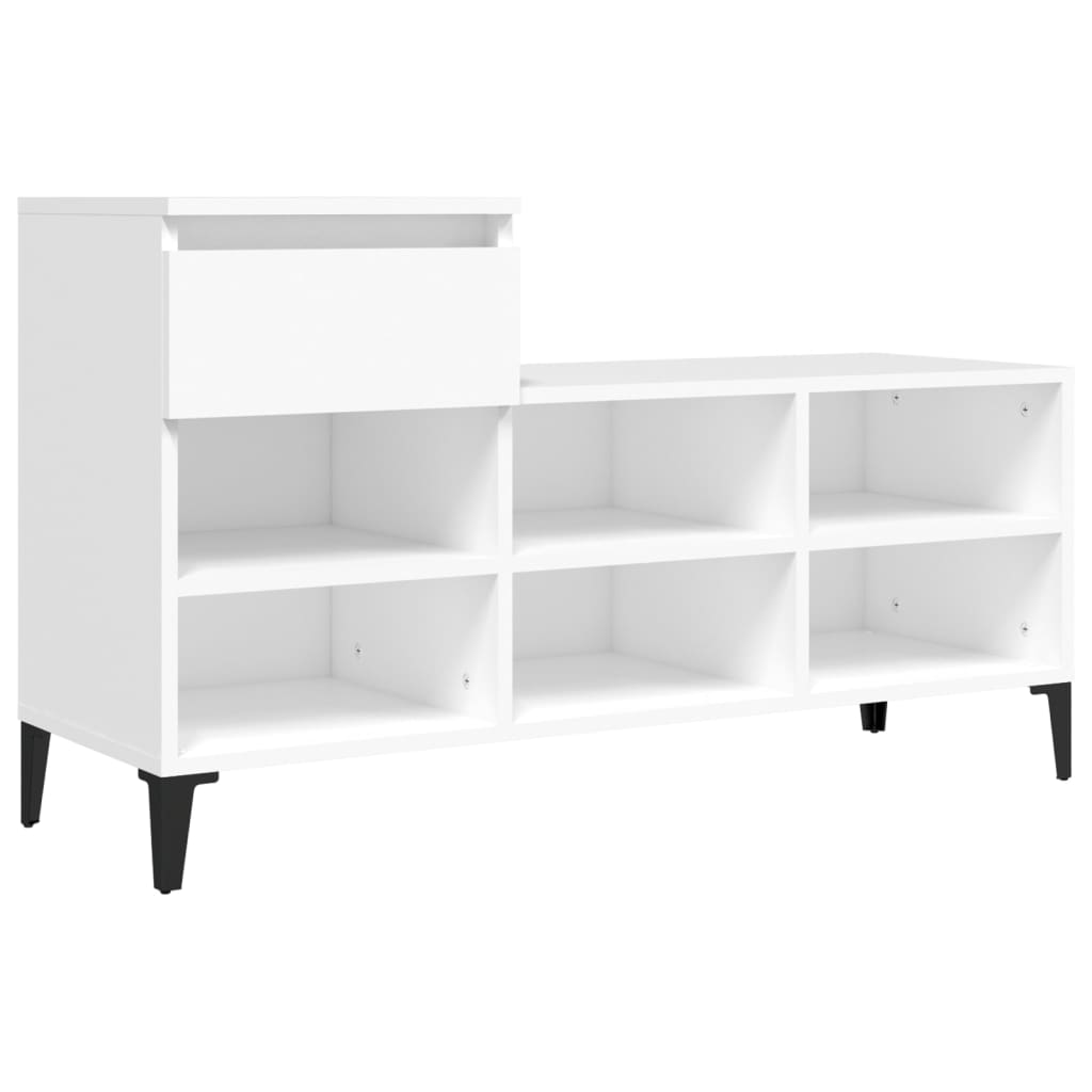 Vidaxl Shoe Rack, White, 102X36X60 Cm, Wood-Based Material