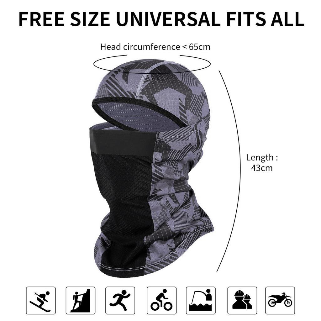 UV Protection Face Mask Sun Protective Neck Gaiter Outdoor Helmet Lining Mask Cycle Neckerchief Versatile Breathable