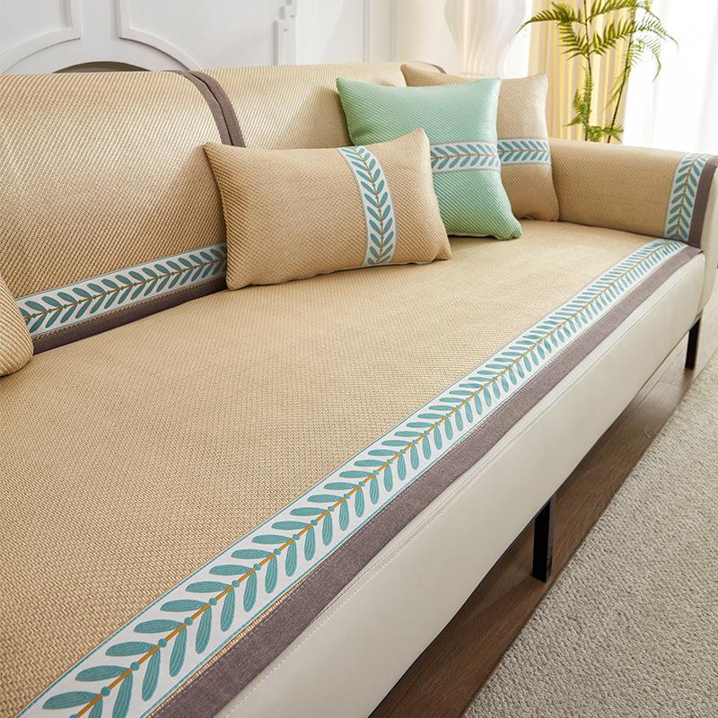 

Летний коврик из полыни, диванная подушка, Нескользящий коврик из ротанга, универсальный легкий роскошный чехол на четыре сезона, простой полный чехол 60*60cm