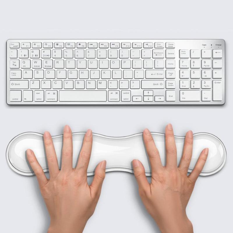 Mouse Pad With Wrist Rest, Keyboard Rest, Anti Slip Silicone Transparent Desktop Office Game Console, Mouse Wrist Rest
