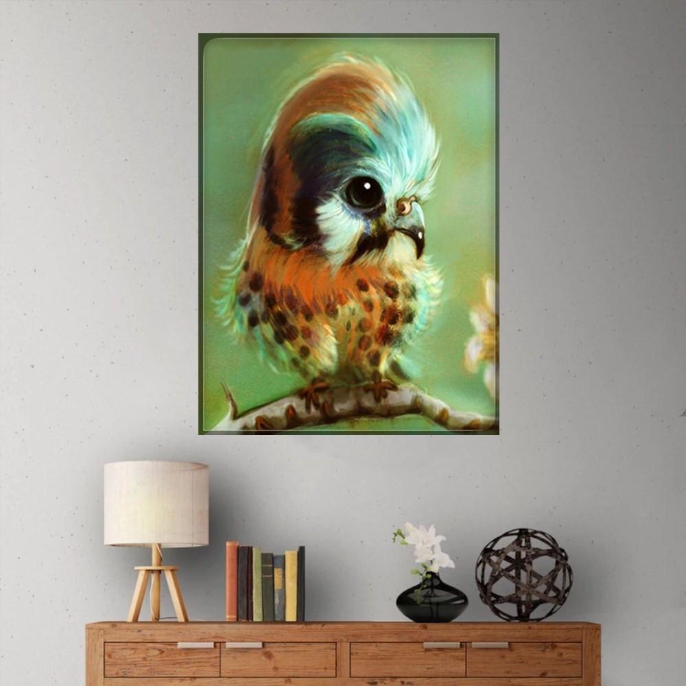 Animal Embroidery Paintings Rhinestone Pasted DIY  Cross  