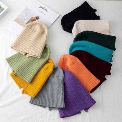 Nuove Donne Cappello Kpop Stile Autunno E Inverno Cappello Morbido Beanie Cappelli Per Le Donne Per Il Tempo Libero Indietro Split Adolescenti Coda di Cavallo berretto lavorato a maglia