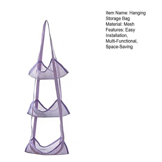 Over The Door Ball Organizer Hanging Storage Bag Over The Door 3 or 4 Tiers Hanging Mesh Bag for Basketballs Stuffed Animals Garage Kids Room Nursery