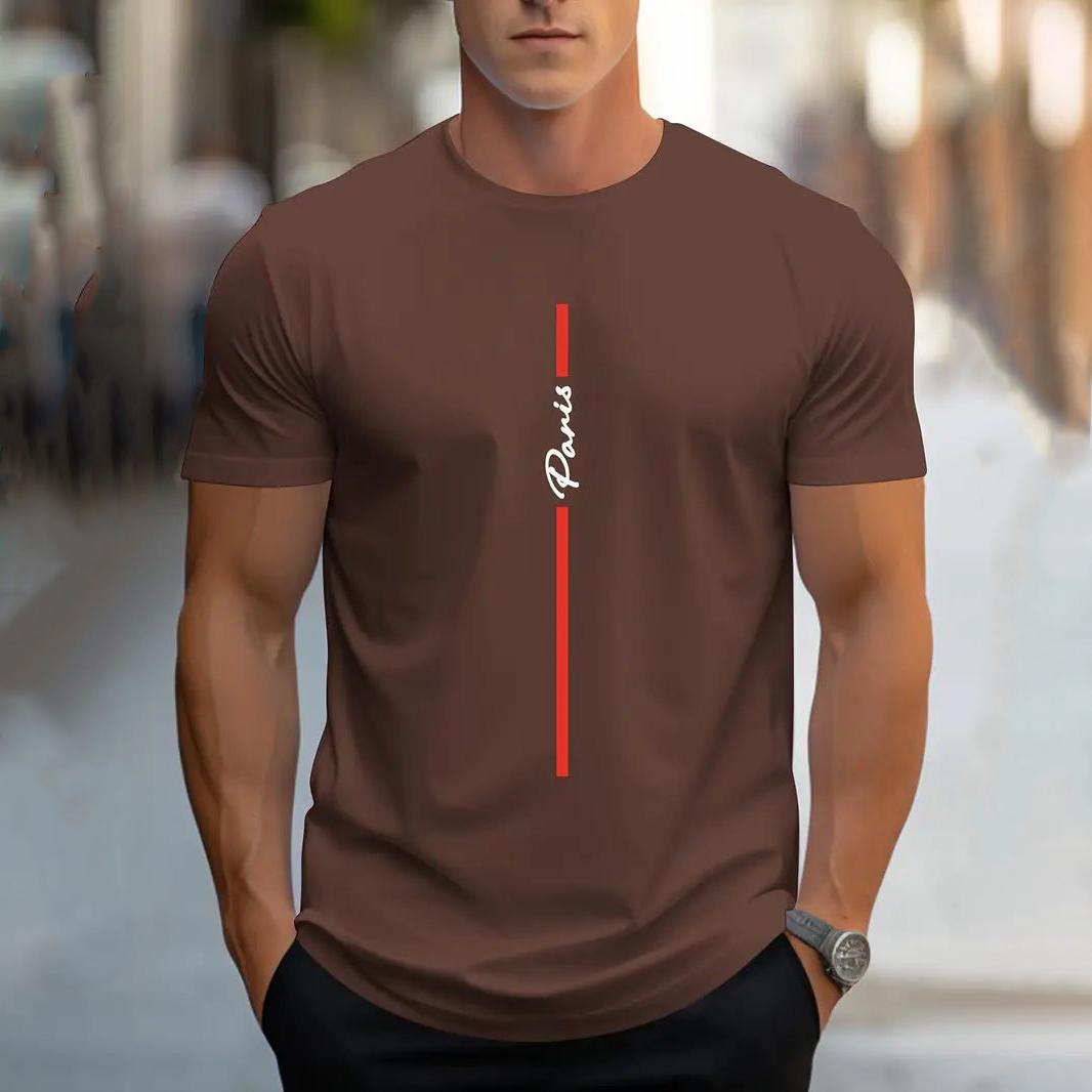 

Парижская мужская футболка, модная уличная одежда, летние футболки с коротким рукавом и буквенным принтом, свободная одежда, повседневные топы с круглым вырезом 2XL
