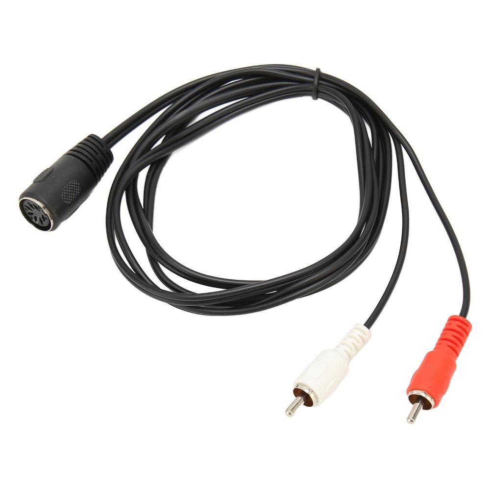 1.5m/4.9ft DIN 7 Pin Female to Dual RCA Male Cable Flexible RCA Audio Cable Home Audio Setup
