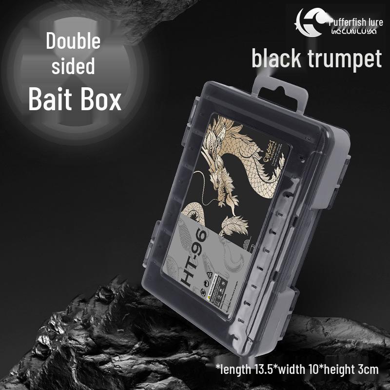 Double-sided Hard Bait Storage Box with Multi-Compartments - Thickened, Hand-held, Dual-Layer Lure Organizer for Sea Fishing.