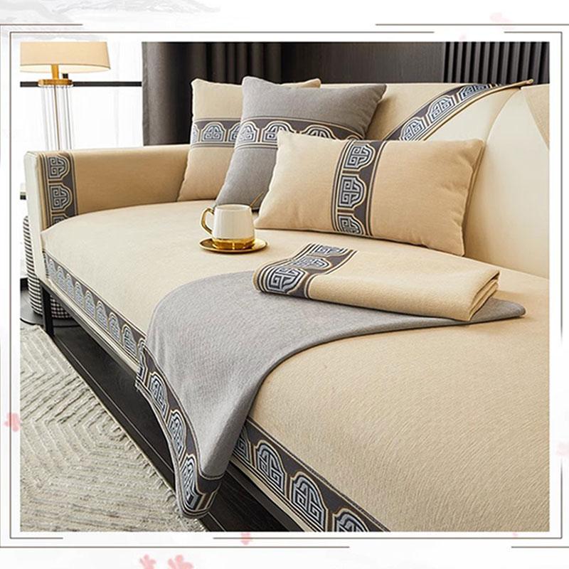 Chenille Sofa Cover for All Seasons Living Room Decoration Non-slip Sofa Seat Cover Couch Slipcover Dustproof Durable Sofa Towel
