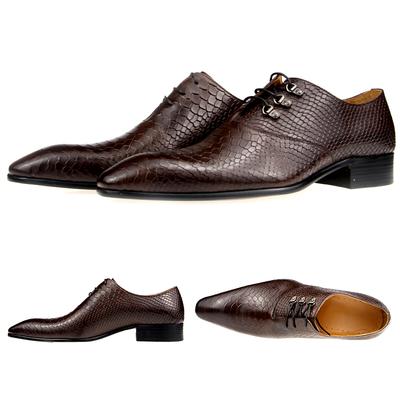 Moda Erkek Günlük Klasik Oxford Formal Modern İş Ayakkabıları Sosyal Erkek Düğün Elbise Ayakkabısı Loafer Yılan Derisi Baskılı