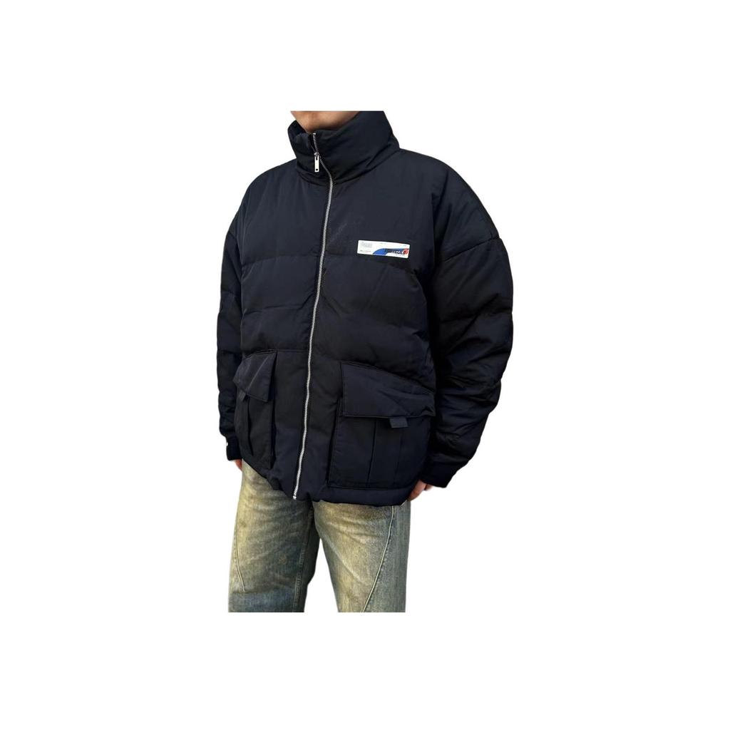 PUMA Roaringwild X Down Jacket With Reflective Logo Print And Stand Collar Men Outerwear Black 532587-01