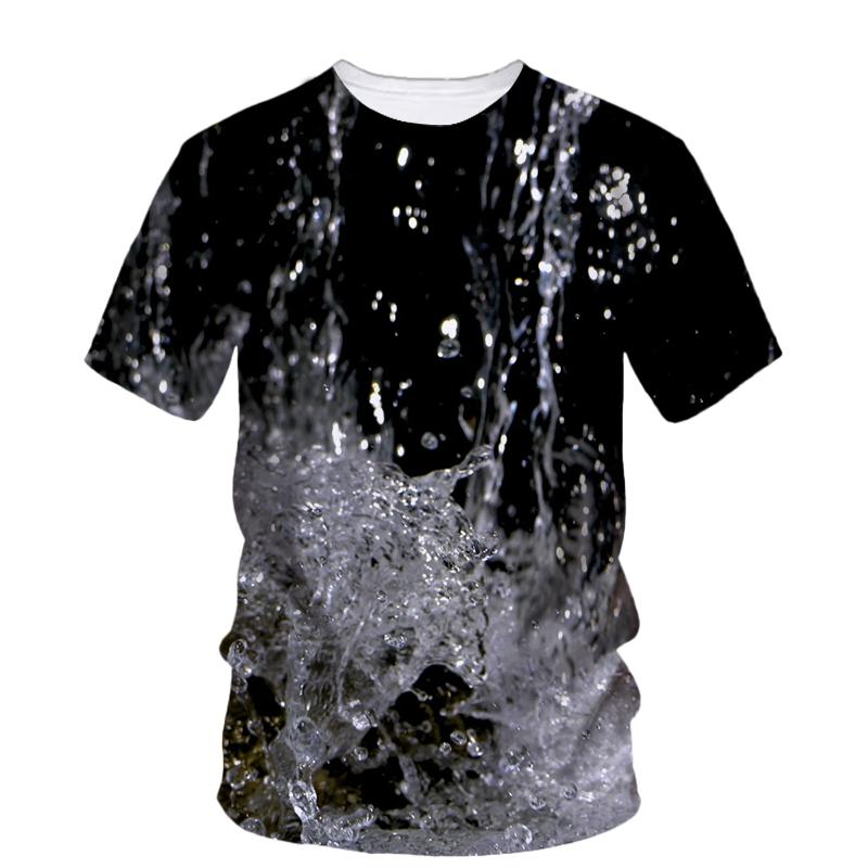 Summer Original Water Droplet Graphic T Shirts For Men Trend Casual Creative Simple Style Printed O-neck Short Sleeve Tees