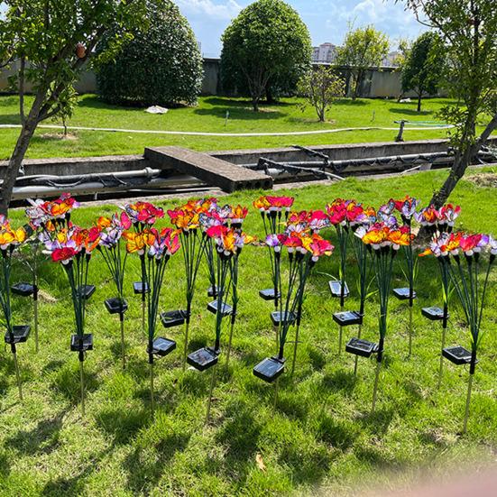 Schwankendes Schmetterlingslicht, LED-Gartenlampe, wasserdicht, automatische Aufladung, solarbetrieben, Landschaftslicht, Hof, Terrasse, Weg, Dekoration
