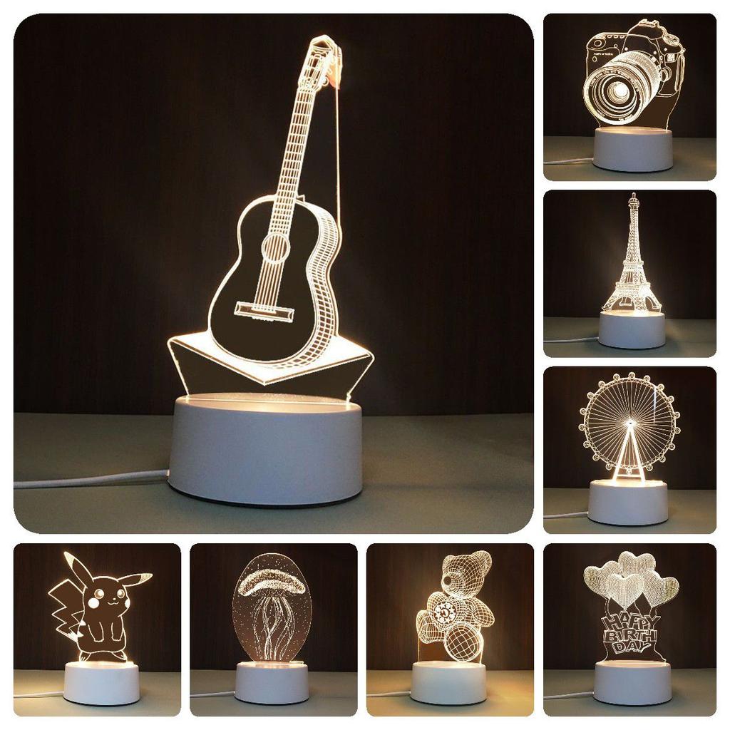 Lamp Acrylic 3d Usb Led Night Lights Xmas Christmas Birthday Gifts Decorations