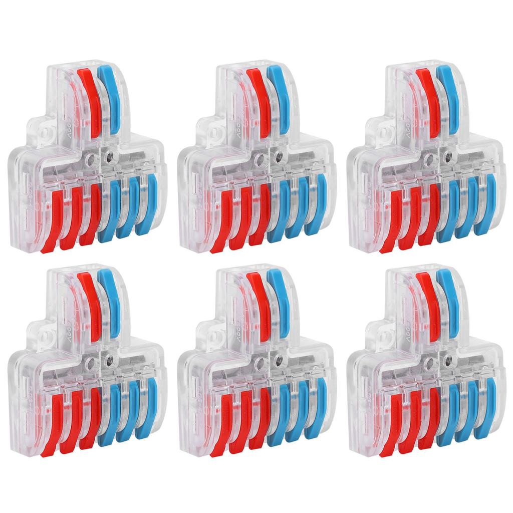 10 stücke Elektrische Anschlüsse Draht Block Schnell Splice Terminal Blöcke 2 Inet 6 Outlet LT‑ 623 Transpare