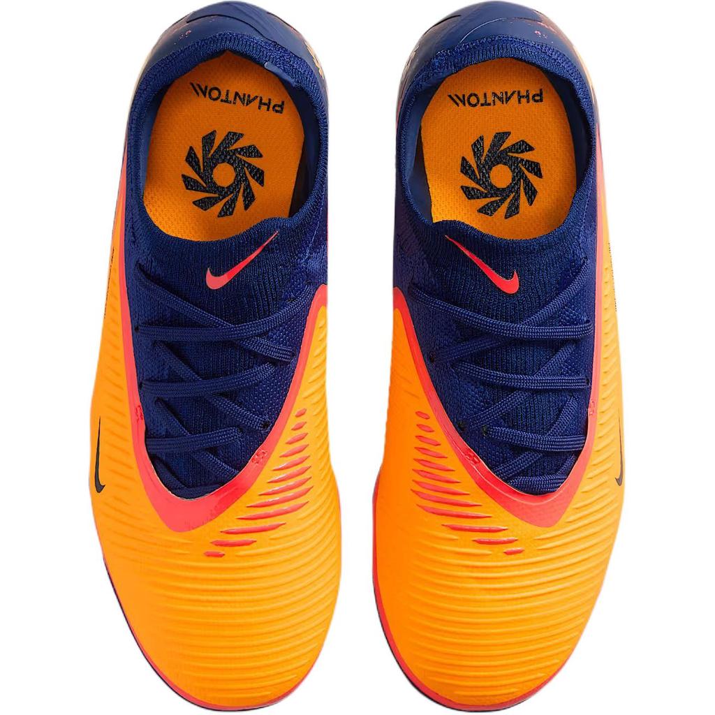 Nike Phantom 6 Low Pro FG GS Precision Under Pressure Tacos para Niños Azul Naranja Láser Azul Vacío HQ2047-800