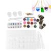107Pcs Different Styles DIY Crystal Glue Tool Kit  Letter Keychain Custom DIY Making