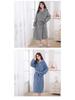 Four Seasons Merbau Hooded Coral Fleece Bathrobe: Thick, Wearable Bath Towel with Cross Tie and Long Sleeves.