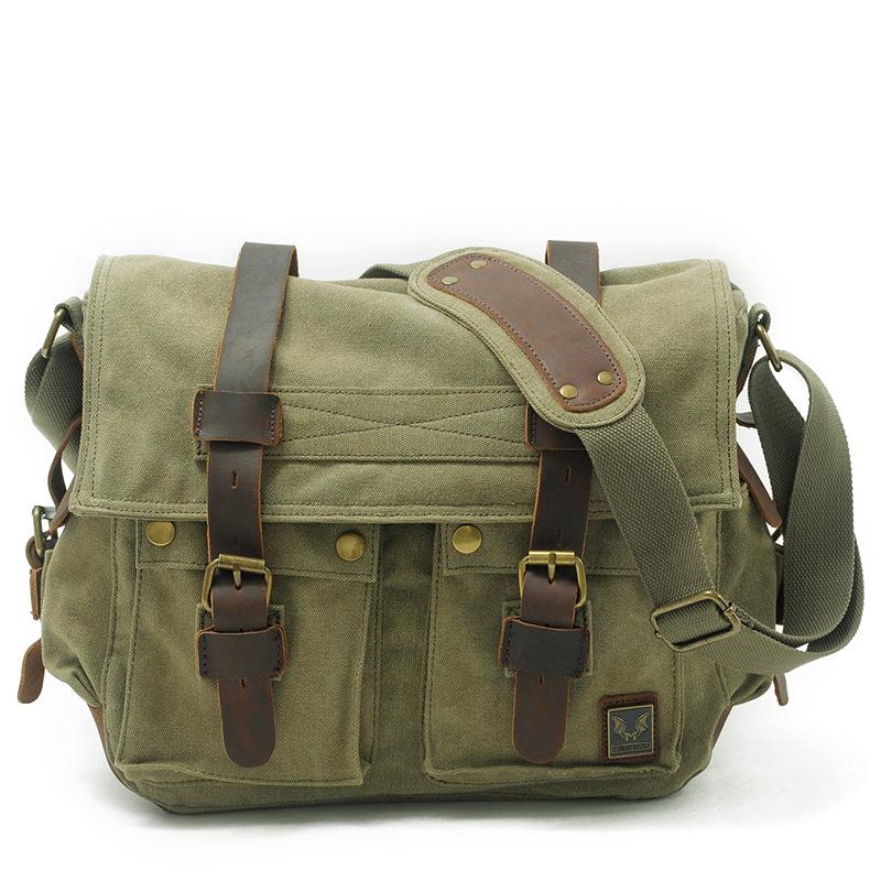 Borsa retrò in tela e pelle bovina per fotocamera DSLR: Custodia Interna Multifunzionale per Uomini e Donne - Fotografia Mirrorless