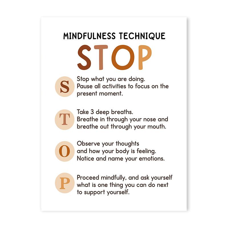 Bunte Psychische Gesundheit Leinwanddruck Poster Böhmisches Inspirierendes Poster Dekoration Klassenzimmer Büro Kinderzimmer Wandkunst Dekor