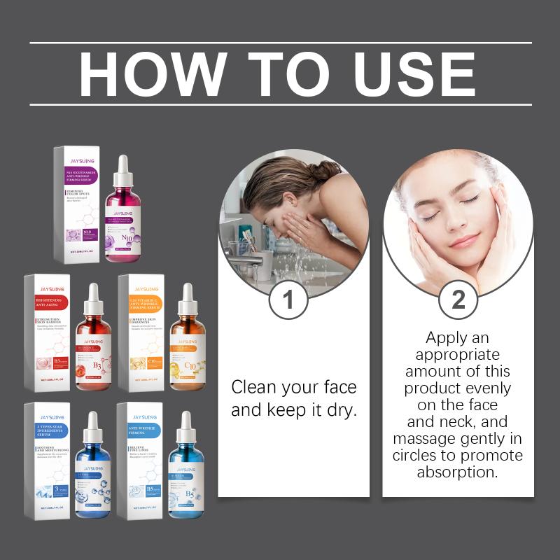 Erschwingliches Hautpflege-Set Gesichtsserum Hyaluronsäure Vitamin C Niacinamid B5 Zur Faltenkontrolle Feuchtigkeitsspendende Routine