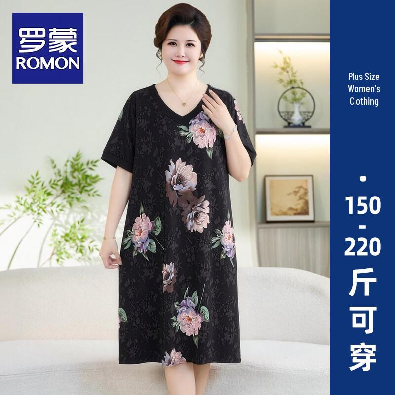 Romon Women s Plus Size Summer Short Sleeve Dress 6XL