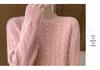Women's 100% Cashmere Ribbed Sweater - Thick, Loose, Solid Color Pullover for Autumn and Winter