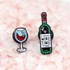 Collar Wine  Bottle Glass English Jewelry  Badge Letter Lapel  Pin