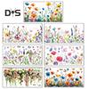Colorful Floral Static Sticker Double-Sided Waterproof Flowers Sticker Spring Window Clings for Glass Windows Doors Home Office Decor