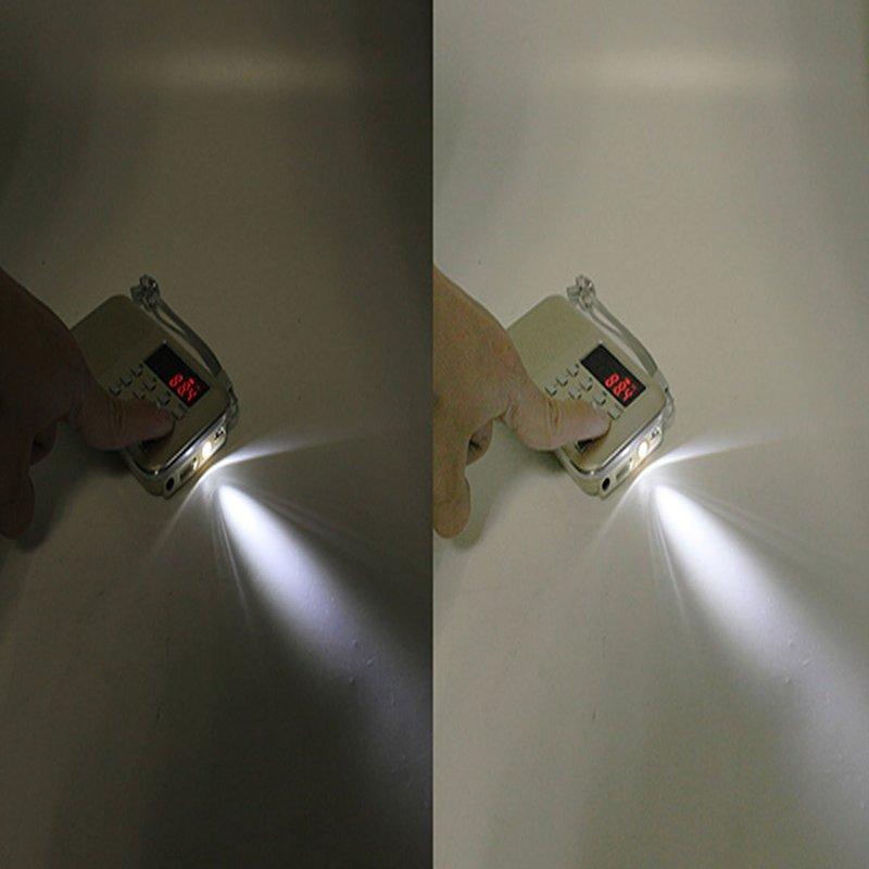 Super Bass HIFI FM Radio Speaker L-218 with TF USB AUX Flashlight Rechargeable Battery