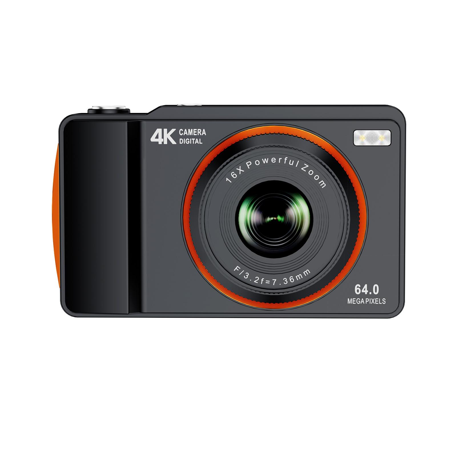 

4K Цифровий Фотоапарат 64MP 16-кратний Оптичний Зум Портативний Подвійна Лінза CCD з 24-дюймовим Екраном для Студента