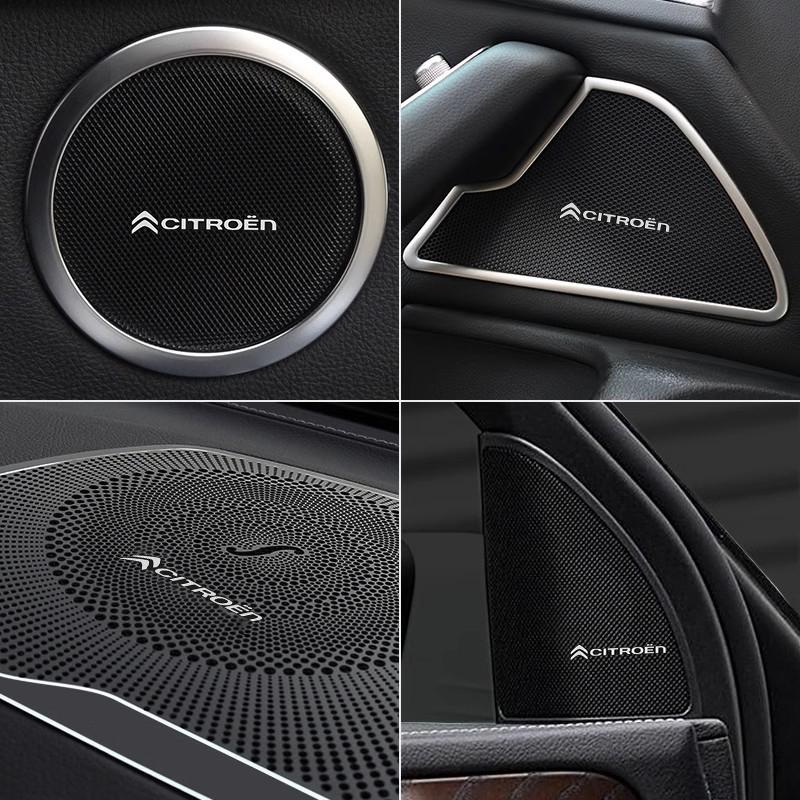 Car Audio Speaker Emblem Logo 3D Badge Stickers For Citroen C3 C5 AIRCROSS C5X C4 Cactus e-C4 X e-C3 Berlingo C-Elysee C-Crosser