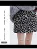 Autumn/Winter High-Waist Leopard Mini Skirt: A-Line, Thickened, Sexy Lambswool for Petite Women