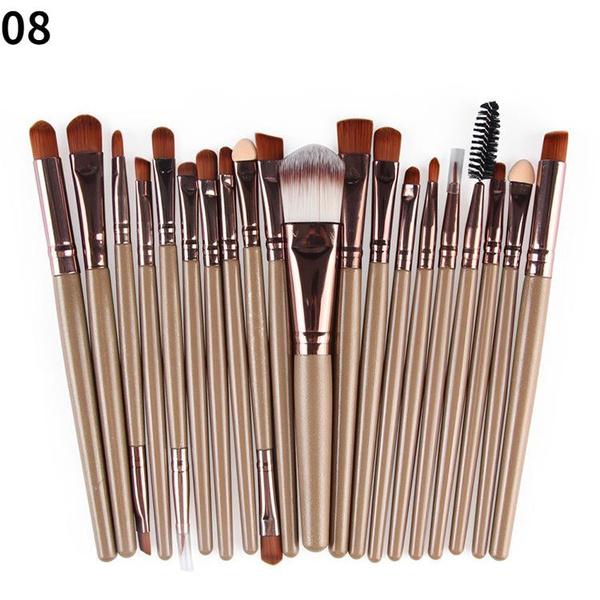 

20 шт./компл. набор кистей для макияжа, косметические тени для век, основа для румян, подводка для глаз, кисть для растушевки губ, инструменты для макияжа