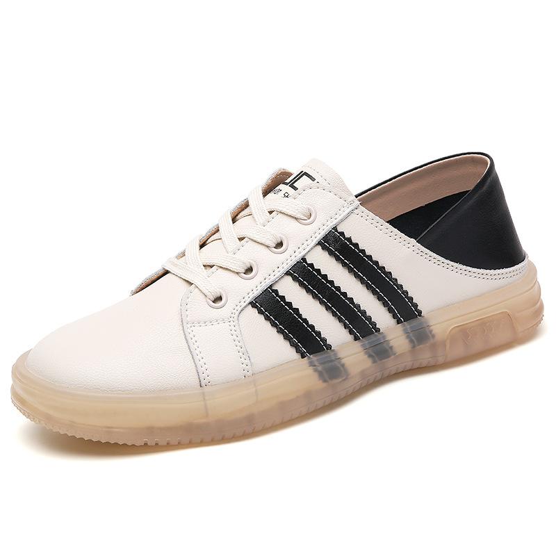 

Белые туфли из коровьей кожи для женщин Новые весенне-летние универсальные модные одинарные туфли в корейском стиле на плоской подошве повседневные туфли 40