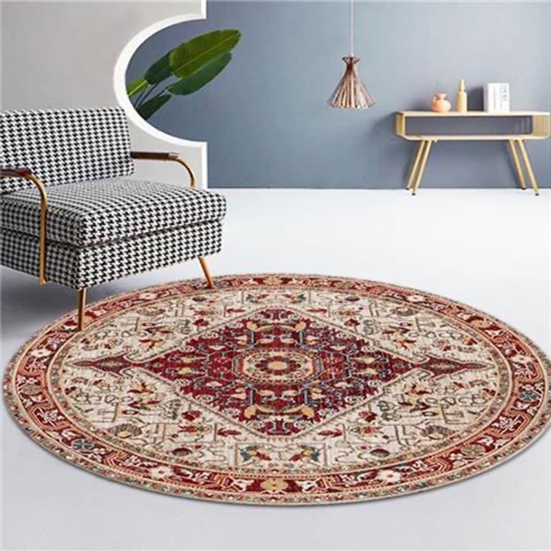Moroccan Style Living Room Decoration Round Carpet Large Area Rugs for Bedroom Home Rocking Chair Floor Mat Washable Lounge Rug