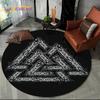 Viking Valknut Yggdrasil Tree of Life Rug Round Carpet 80cm Chair Non-slip Floor Mat Crawling For Kids Living Room Decor