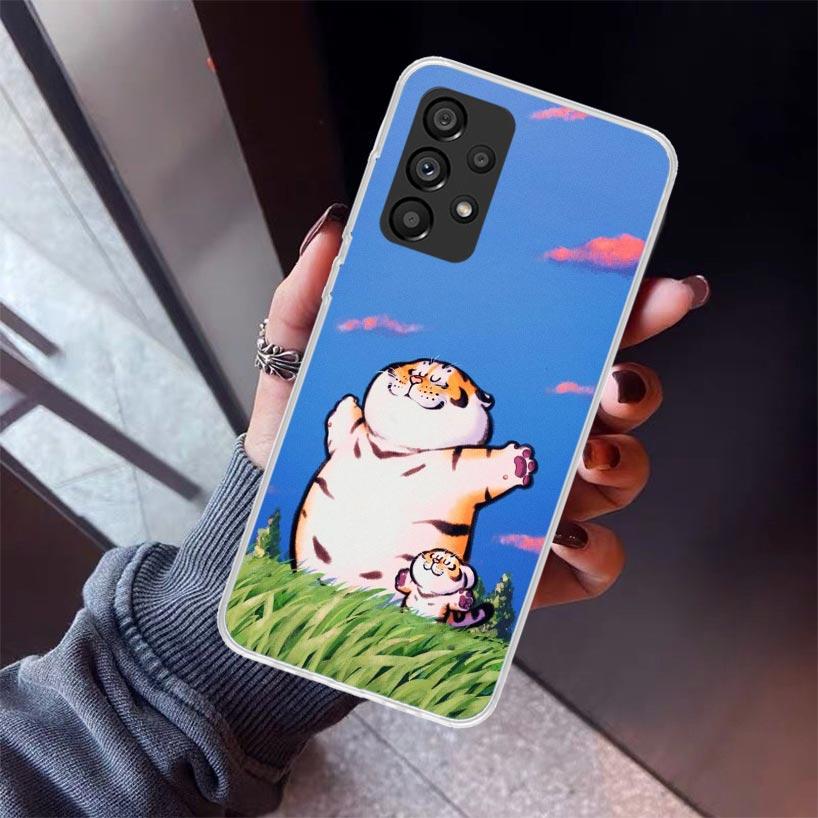 

Cartoon Fat Tiger Phone Case For Samsung Galaxy A12 A52S A42 A32 A22 A51 A50 Note 20 Ultra 10 S10 Plus A71 A70 A31 A30 A10S Gala Samsung A20S