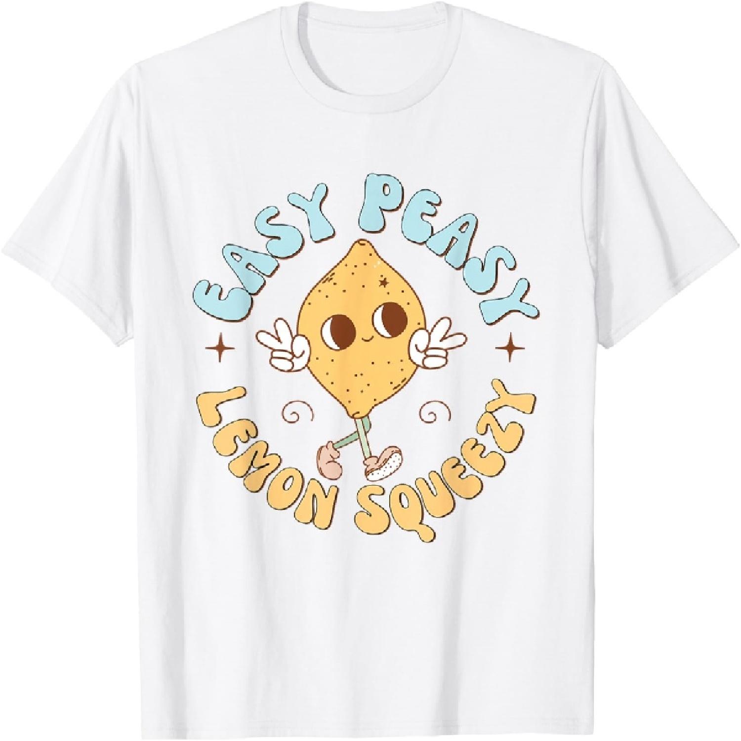 

Retro Easy Peasy Lemon Squeezy Hello Summer Vacation Women T-Shirt XXXXXL білий