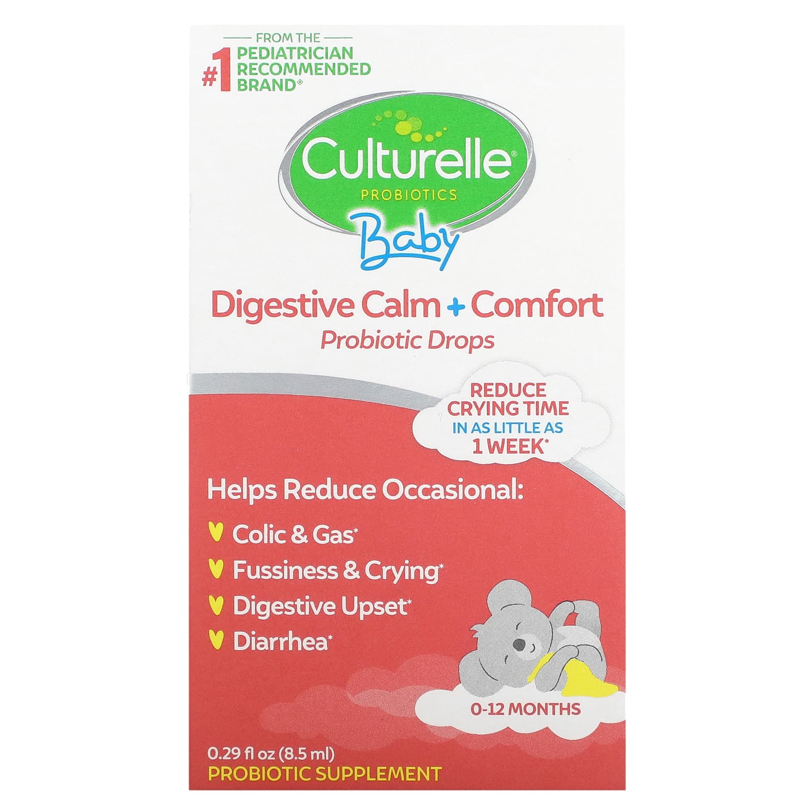 

Culturelle, Заспокійливі та заспокійливі, пробіотичні краплі, 0-12 місяців, 0,29 рідкої унції (8,5 мл)
