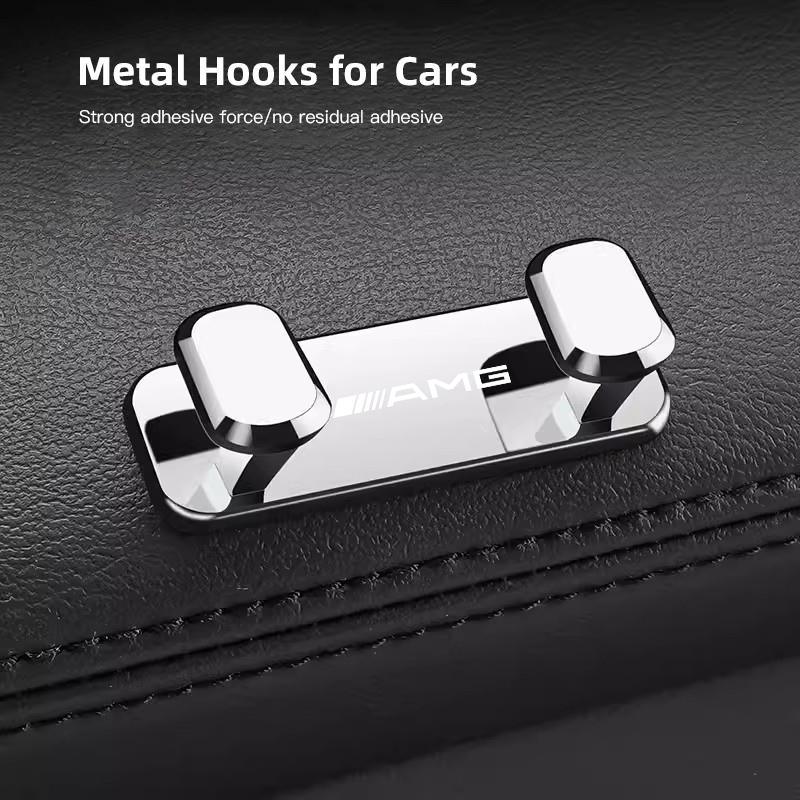 

Car Logo Double Hooks Storage Hanging Holder Accessories For Mercedes Benz AMG A B C E G CLA W211 W203 W204 W210 W124 W206 серебряный