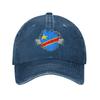 Men Women Republic Of Congo Congolese Flag Printed Hat Fashion Distressed Denim Washed Baseball Cap Adjustable