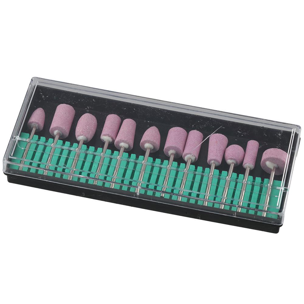 

12 шт. розовых шлифовальных насадок, шлифовальная головка, абразивный шлифовальный круг, керамический шлифовальный круг