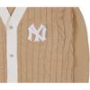 New Era MLB Series Color Block Trim Single-Breasted V-Neck Knitted Cardigan Sweater Unisex Sweater Khaki 13559742