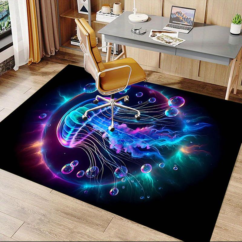 1PC Jellyfish, Neon Extra Large Non Slip Floor carpet, Office, family, bedroom, Studio   Large Area Rug Indoor Rugs, , Vibrant Colors