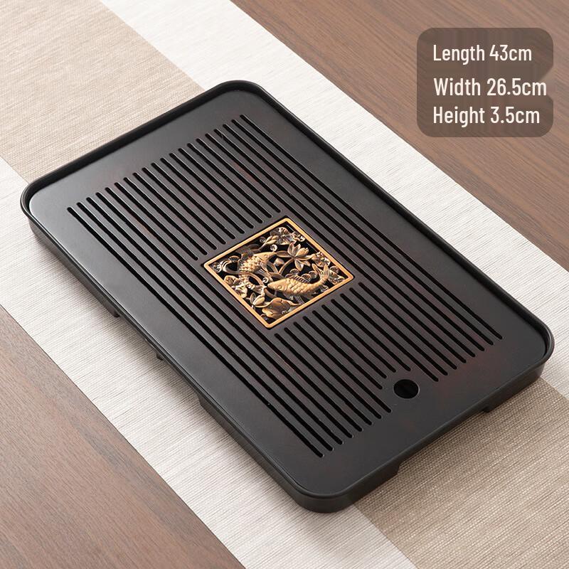 GOWKE Natural Bamboo Tea Tray with Drain