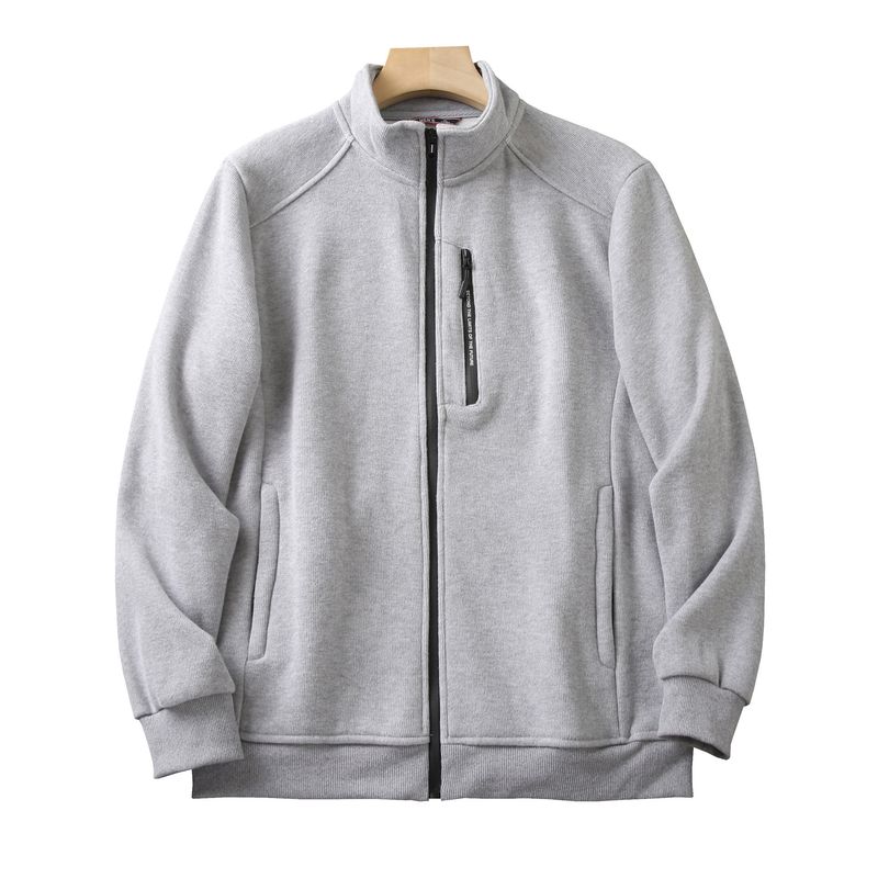 Thickened! Composite Velvet! Foreign Trade Tail Goods Men's Autumn and Winter Fleece-Lined Warm Stand Collar Zip-up Cardigan Jacket