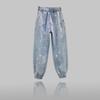 Women's Plus Size Spring Autumn Four Seasons Models High Waist Elastic Waist Straight Leg Drawstring Harem Trousers Jeans